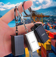 Porte-clés en métal en forme de conteneur d'expédition, souvenir abordable pour l'industrie de la logistique et des cadeaux promotionnels