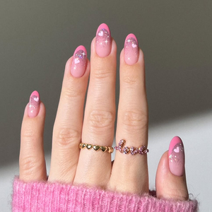 Juego de <span class=keywords><strong>uñas</strong></span> artificiales para dedos, fabricantes al por mayor, gel suave, almendra corta, <span class=keywords><strong>San</strong></span> Valentín, corazón rosa, Ojo de Gato, juego de <span class=keywords><strong>uñas</strong></span> a presión personalizado - Product Image 3