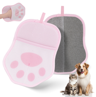 Gant de toilettage pour animaux de compagnie en tissu de luxe de haute qualité pour chiens et chats, nettoyage antistatique doux, élimination efficace des poils et des peluches
