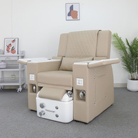 Fauteuil de pédicure et de manucure de luxe rose pour salon, avec fonction spa et massage