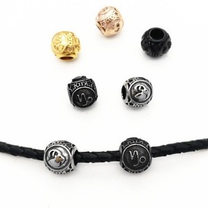 yunnique Titanium Steel Constellation <b>Spacer</b> Beads Round For Bracelet Making Stainless Steel Plated Loose Beads Jewelry Findings - Product Image 1