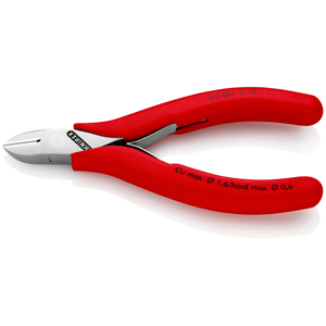 KNIPEX 77 01 115 SB Cortador diagonal para electrónica con junta pasante y revestimiento de plástico antideslizante 115 mm - Product Image 1