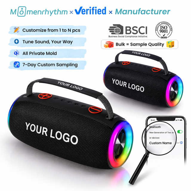 Portable Speaker for Sale Deep Bass Stereo Waterproof RGB Light Custom Logo Private Label Reseller Gift