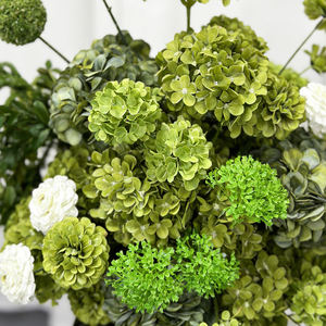 Decoración de Fondo Floral de Lujo, Verde Intenso y Blanco, de Seda Sintética Moderna e Impermeable, para Bodas, Navidad y Año Nuevo Chino - Product Image 4