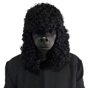Máscara de Látex de <span class=keywords><strong>Perro</strong></span> Poodle de Lujo para Fiestas, Carnaval, Disfraz de Animal, Máscara Divertida de Mascotas para Adultos - Product Image 1