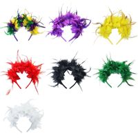Serre-tête en plumes colorées de carnaval, couronne de fleurs, coiffe en plumes pour fêtes et décorations festives HC008