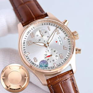 Reloj Mecánico de Lujo para Hombre, de Alta Gama, con Cronógrafo Automático, Cristal de Zafiro, Esfera con Efecto Rayos de Sol, Correa de Cuero Marrón - Product Image 4