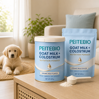 Poudre nutritionnelle au colostrum de lait de chèvre PEITEBIO pour chiens et chats, soutien immunitaire, santé digestive, saveur de lait crémeux, 250g