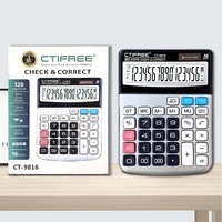 Prix abordable, papeterie de bureau et scolaire Ctifree, logo personnalisé, affichage LED de bureau, 16 chiffres, solaire, batterie, plastique, haute qualité
