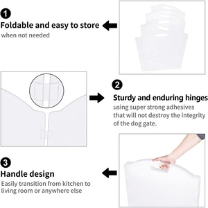 Barrières <span class=keywords><strong>pour</strong></span> chiens autoportantes en acrylique transparent extra larges, résistantes à l'eau, écologiques, pliables, à 6 panneaux, <span class=keywords><strong>pour</strong></span> escaliers domestiques ouverts - Product Image 3