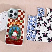 Coque de téléphone à panneau arrière magnétique remplaçable pour Iphone 17 / 17pro/17promax/17air avec le bonhomme de neige doré