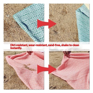 Telo Mare Estivo Multifunzionale Turco, Rettangolare, Multicolore, Fatto a Mano con Nappe, Super Assorbente e ad Asciugatura Rapida - Product Image 3