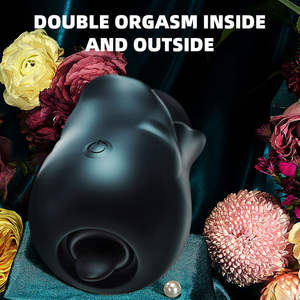 Rose <span class=keywords><strong>Shaped</strong></span> <span class=keywords><strong>Vibrator</strong></span> für Frauen Rot Schwarz Zunge Klitoris Saugen für Ei Sexspielzeug mit Vibrations funktion - Product Image 3