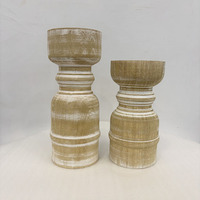 Porte-bougie et bougeoirs en bois faits à la main, design pilier, personnalisables pour la maison moderne, les mariages, les décorations de Pâques et les fêtes