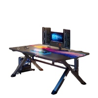 Nouveau bureau de jeu PC RVB en forme de K ordinateur Gamer Table éclairage LED ordinateur Table de bureau bureau professionnel bureau Mesa Gamer Gaming