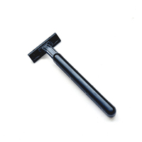 Pochette en vrac du fabricant professionnel carte suspendue épilation du visage rasoir poignée en plastique noir court et réutilisable