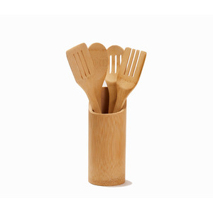 Ensemble d'ustensiles de cuisine en bambou, 4 pièces, lavage à la main uniquement, pour usage en cuisine - Product Image 1