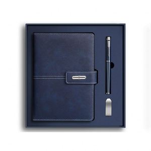 Coffret Cadeau Luxe Personnalisable pour Journal d'Affaires : Carnet A5 avec Stylo et Clé USB, Ensemble Cadeau Personnalisé avec Logo - Product Image 1