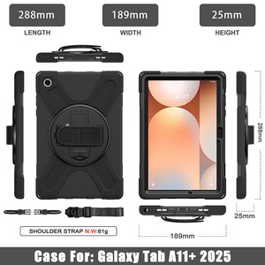 เคสซิลิโคนกันกระแทกสำหรับ Samsung Galaxy Tab A11 <span class=keywords><strong>Plus</strong></span> ขนาด11นิ้ว2025พร้อมสายคล้องมือที่วางดินสอขาตั้ง - Product Image 4