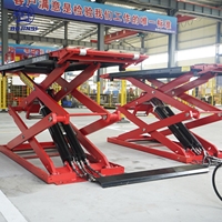 Elevador de Tijera Hidráulico Industrial de 4T Ultra Delgado de Elevación Media para Vehículos, Equipo para Centros de Servicio de Neumáticos, Modelo BJS