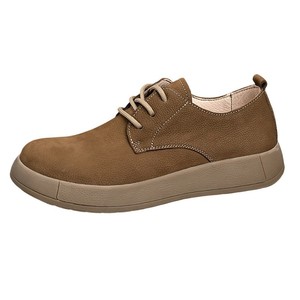 Chaussures décontractées pour hommes en cuir véritable à lacets, bout rond, semelle extérieure en caoutchouc, semelle intermédiaire EVA confortable pour le printemps - Product Image 4