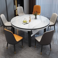 Table à manger moderne et simple en pierre frittée, convertible, extensible, rétractable, petite, pour maison, ferme, hôtel, atelier