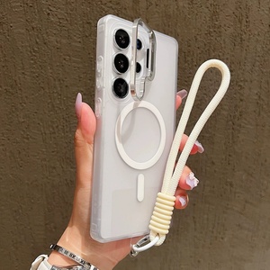 เคสโทรศัพท์ Samsung S25 สีด้าน รองรับการชาร์จแบบแม่เหล็ก ป้องกันการตกกระแทก พร้อมสายคล้องข้อมือ สำหรับเคสโทรศัพท์ Samsung S24 S23 - Product Image 4