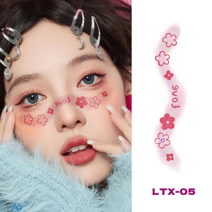 สติกเกอร์สักลายหน้าแบบกลิตเตอร์ ใช้ครั้งเดียว ลอกออกได้ กระดาษสีสำหรับตกแต่งหน้า สำหรับงานปาร์ตี้ แต่งหน้ามืออาชีพ - Product Image 1