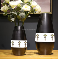 Housse de vase avec logo croix d'Éthiopie, nœuds de chaise décoratifs en tissu avec élastique pour la décoration de mariages et d'événements