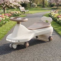 Mobil Putar Bayi Berkualitas Tinggi Tanpa Baterai, Skuter Goyang Mekanik Murni, Roda LED Magnetik Senyap, untuk Anak Usia 1-5 Tahun