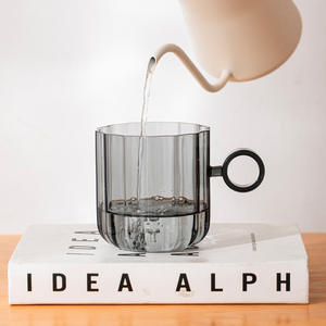 Taza de Vidrio Moderna con Asa Redonda, Color Sólido, Resistente a Altas Temperaturas, para Té de la Tarde, Uso en Oficina, Juego de Una Sola Taza - Product Image 4