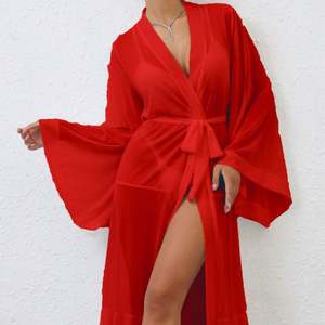 B213 Nueva Lencería Sexy de Encaje, Vestido Sensual con Tirantes, Túnica Transparente con Aberturas y Bordado 3D para Mujer - Product Image 1