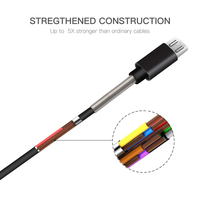 Kabel Pengisi Daya Ponsel Micro USB2.0 dengan Konektor Pegas Perangkat Android Dasar Kabel Pengisian OEM untuk Power Bank dan Mp3