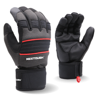 Gants MaxiTough de haute qualité avec paume en tissu élastique ultra-fin, protection des doigts, antidérapants, durables, respirants, avec manchette tricotée.