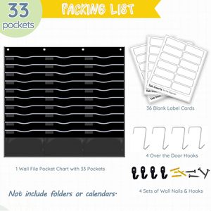 33 Pockets Hanging Wall File Organizer Legal Letter Size 47 x 45 Inch Office Storage Pocket Chart Over Door Organizer - Product Image 4