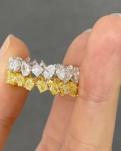 Alliance éternelle en moissanite jaune avec diamants multicolores pour mariage, certifiée IGI, zircon, évaluation de fiançailles incluse - Product Image 5