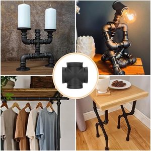 <span class=keywords><strong>3</strong></span>/4 "кованый чугунный 4-х Коннектор с поперечной резьбой Фитинги для промышленных полок для труб кронштейн винтажная мебель для дома - Product Image 4