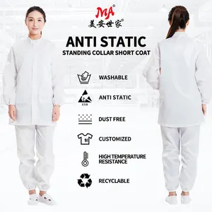 Setelan baju kerja keamanan industri, seragam antistatik, pakaian kerja bertudung anti debu