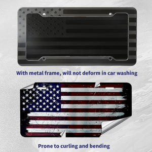 Reliëf Zwarte Usa Vlag Kentekenplaat Usa Vlag Auto Nummerplaat Premium Kwaliteit Dikke Duurzame Nieuwigheid Patriottische Kentekenplaat - Product Image 5