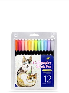 Surligneurs effaçables KAYWIN 12 couleurs à pointe plate de 3,2 mm et pointe <span class=keywords><strong>feutre</strong></span> # 5-S6-2309-<span class=keywords><strong>A</strong></span> - Product Image 3