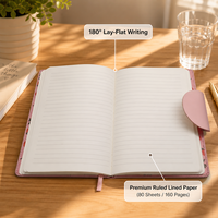Carnet de voyage A5, design mignon, couverture rigide en cuir PU