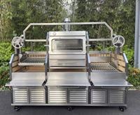 Barbecue argentin à charbon de bois à hauteur réglable, contrôle précis de la chaleur, barbecue au bois