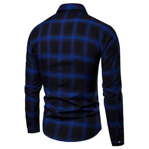 Chemise-veste en flanelle satinée personnalisée à carreaux pour <span class=keywords><strong>homme</strong></span>, chemise à manches longues avec fermeture éclair brodée pour un usage décontracté en automne - Product Image 5