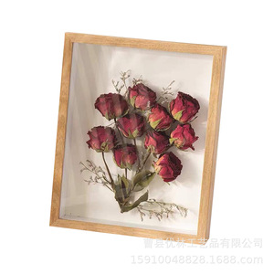 Dried Flower <b>Photo</b> <b>Frame</b> Solid Wood Rectangle Vertical Handmade Home Decoration Craft Ornament Wall Mount - Product Image 3