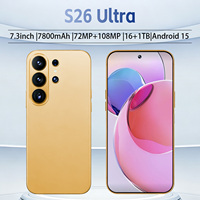 Téléphone portable S26 Ultra Écran plein 7,3 pouces 16 Go de RAM 1 To de ROM Android 15 7800 mAh Double appareil photo 72MP 108MP Vente en gros