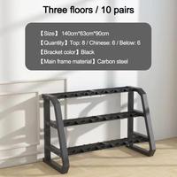 BQ67 Soporte de Mancuernas de Tres Niveles, Estable y Seguro, Capacidad para 10 Pares, Acero al Carbono de Alta Resistencia, para Gimnasio Comercial o Hogar