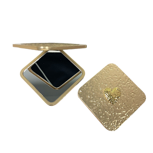 Zinc Alloy square Pocket <strong>Mirror</strong> - <strong>Compact</strong>, Customizable, Luxurious Makeup Travel Gift, Portable Folding Golden Metal <strong>Mirror</strong> - Product Image 1