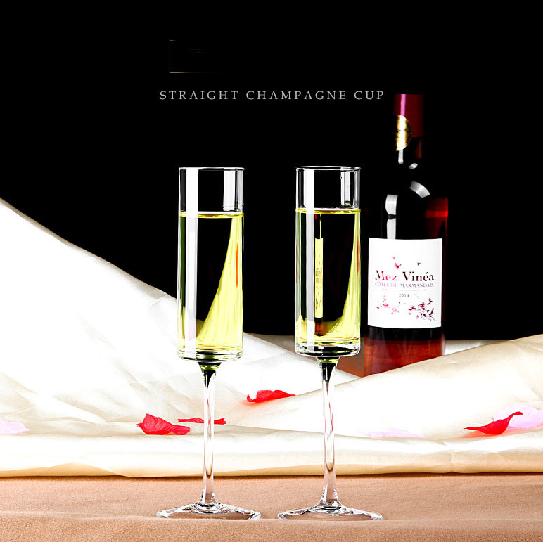 8oz Champagne glass cup with stem OEM welcome high clear crystal glass cup for champagne
