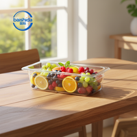 Conteneur de stockage alimentaire multifonctionnel pliable rectangulaire en polycarbonate écologique 1/3 avec couvercle à rabat pour réfrigérateur
