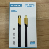 Wodijimo casing ponsel USB 100, casing logam PD 2.0 W kabel C ke Tipe C, kabel pengisi daya cepat untuk ponsel android IOS, Earphone